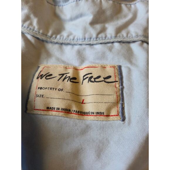 Free People We The Free Oxford Blue Oversided Fit Freddie Shirt sz Large - Picture 3 of 10